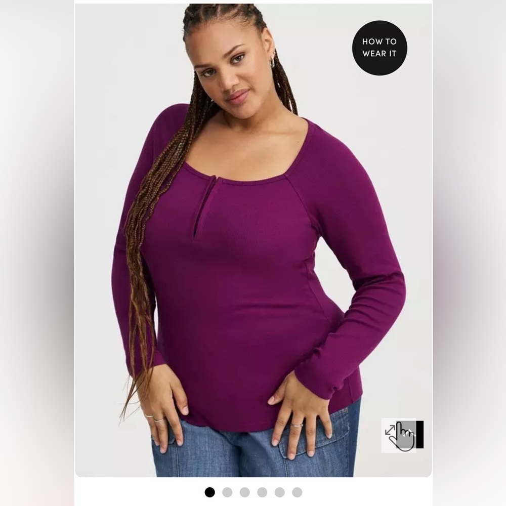 Torrid Rich Purple Long Sleeve Top